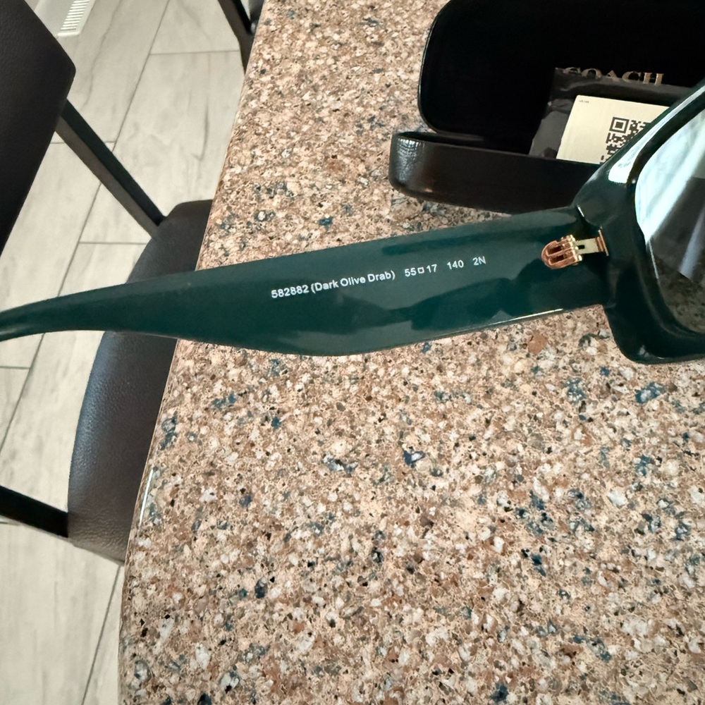 Coach Dark Green Rectangular Sunglasses - image 6
